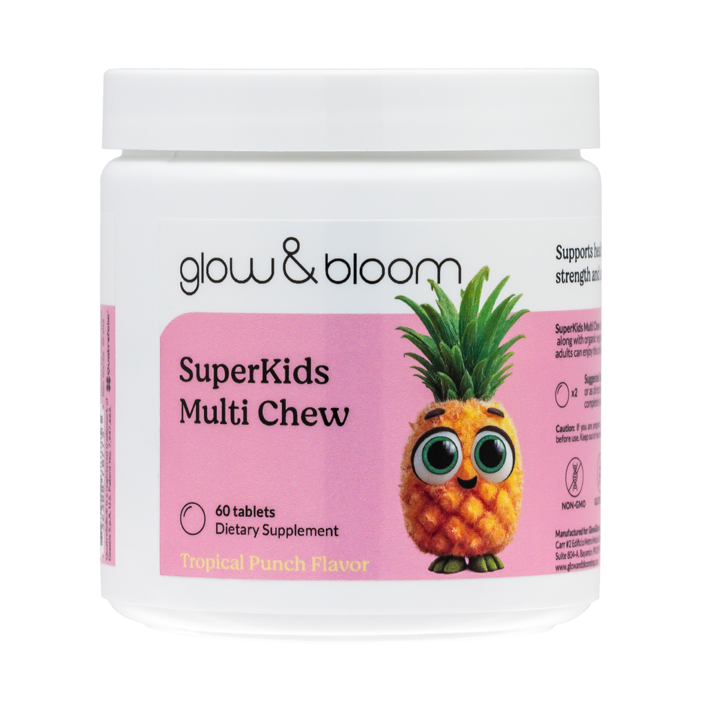 SuperKids Daily Essentials- Kit de suplementos naturales en tabletas masticables para nutrición y bienestar digestivo