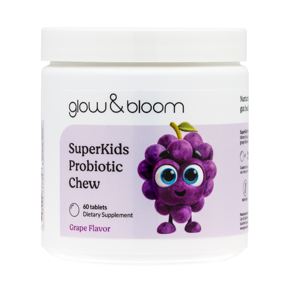 SuperKids Daily Essentials- Kit de suplementos naturales en tabletas masticables para nutrición y bienestar digestivo
