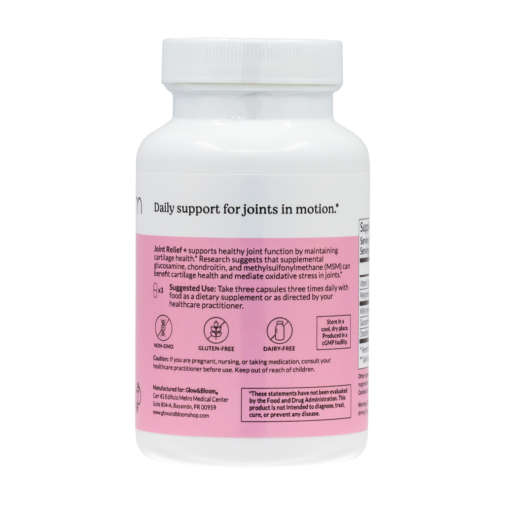 Joint Relief +| Suplemento con glucosamina, condroitina y MSM para el dolor, inflamación y problemas con las articulaciones