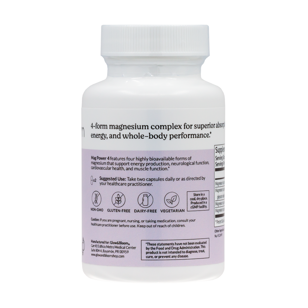 MagPower4 | Suplemento natural con 4 tipos de magnesio en 1 cápsula