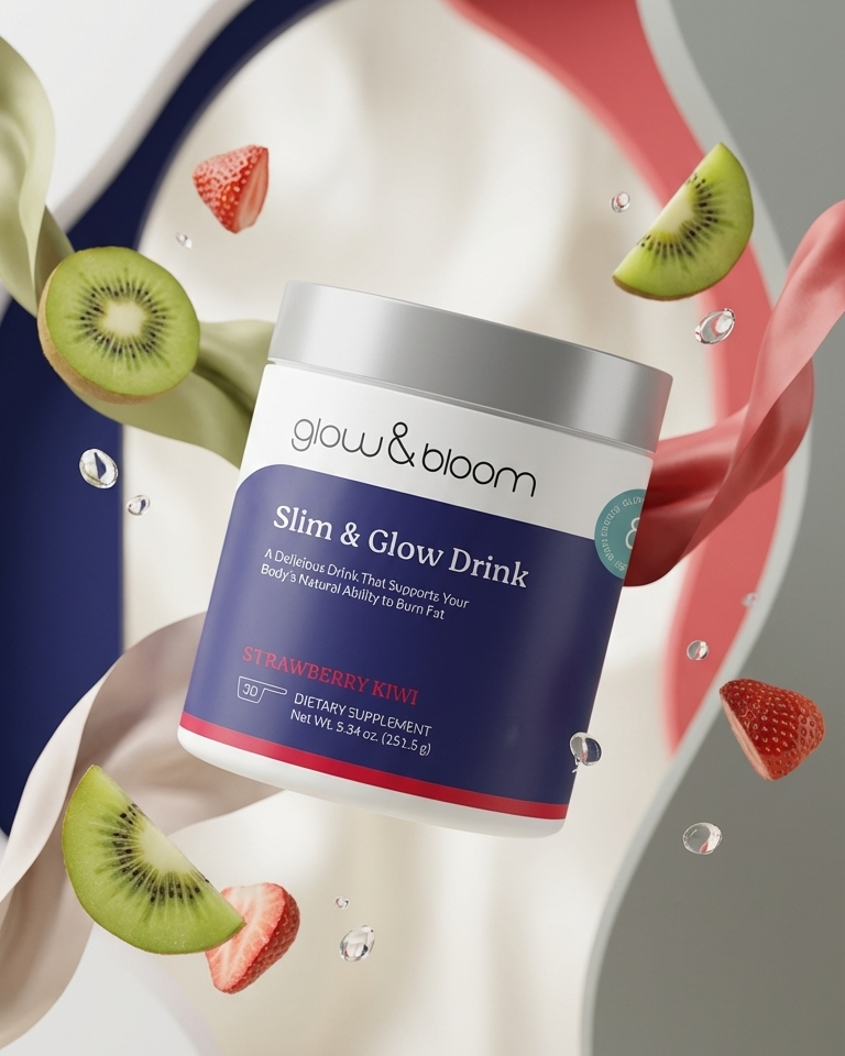 Slim & Glow Drink – Mezcla en polvo sabor fresa-kiwi