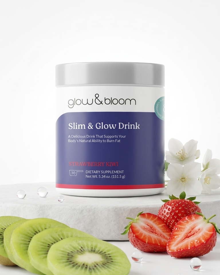 Slim & Glow Drink – Mezcla en polvo sabor fresa-kiwi